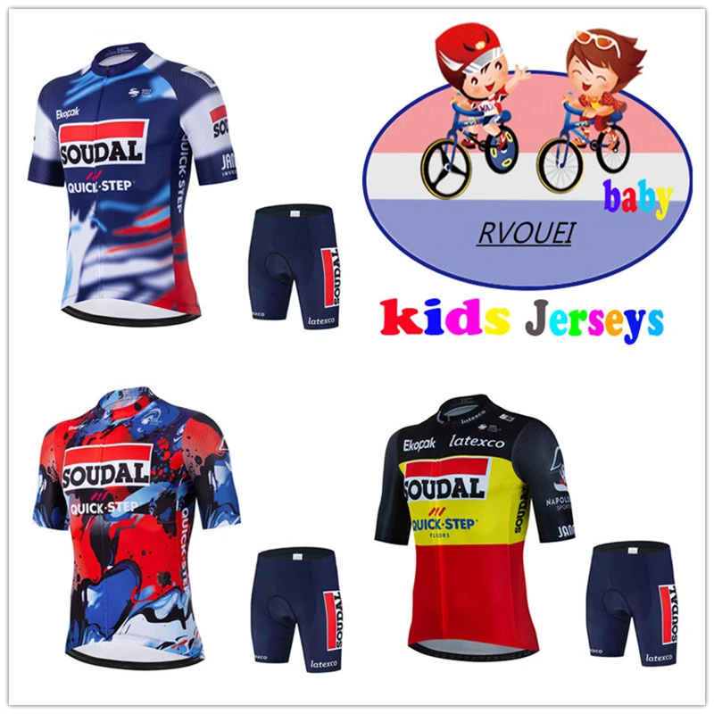 Фото Soudal Quick Step, летняя детская одежда для велосипеда для девочек, короткий велосипедный трикотаж, детская спортивная одежда для дорожного велосипеда, Ropa Ciclismo Hombre №5