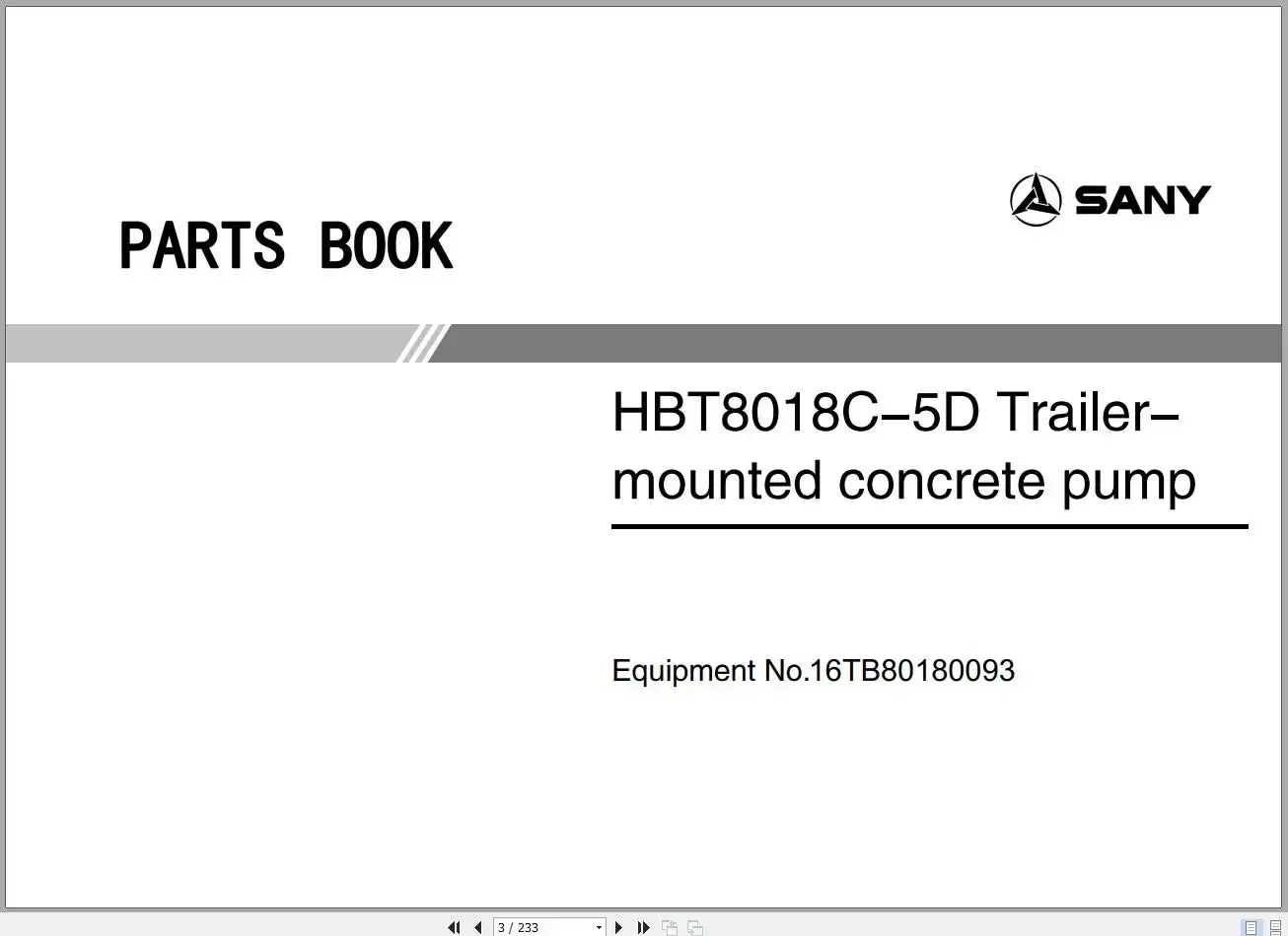 Коллекция каталогу запчастей AutoDVD Sany Heavy Equipment PDF 3,38 ГБ (art.: 3920d033fff60) - 3920d033fff60