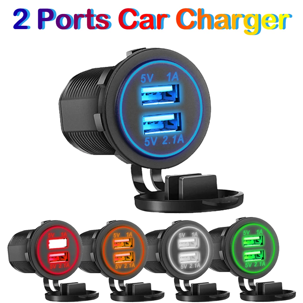

Dual USB Car Charger 2 Ports Car-charger Adapter 5V 3.1A for Xiaomi Samsung Huawei iphone for Vehicle Boat Truck Motorcycle