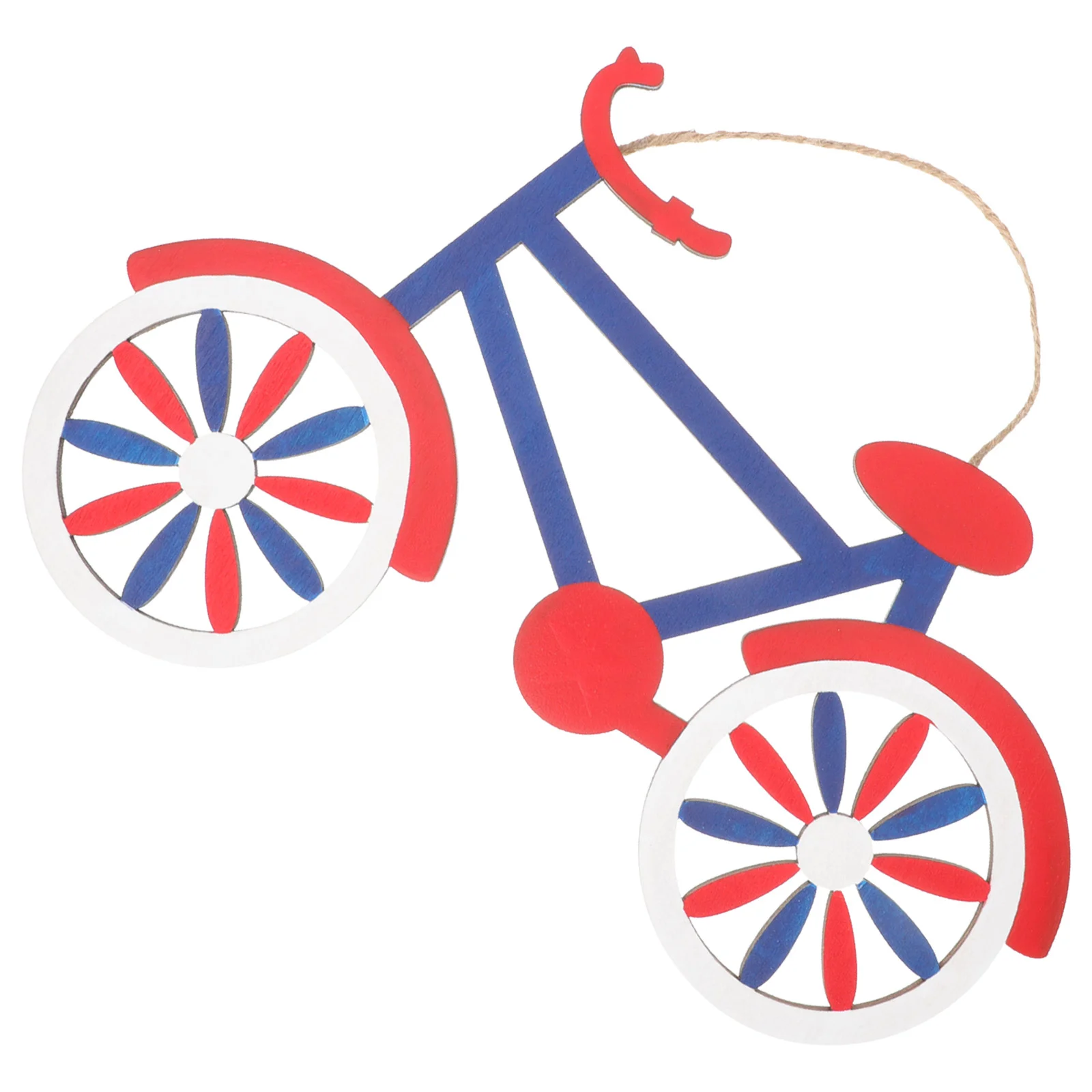 

4th of July Bike-shape Wooden Pendant Home Background Hanging Decoration
