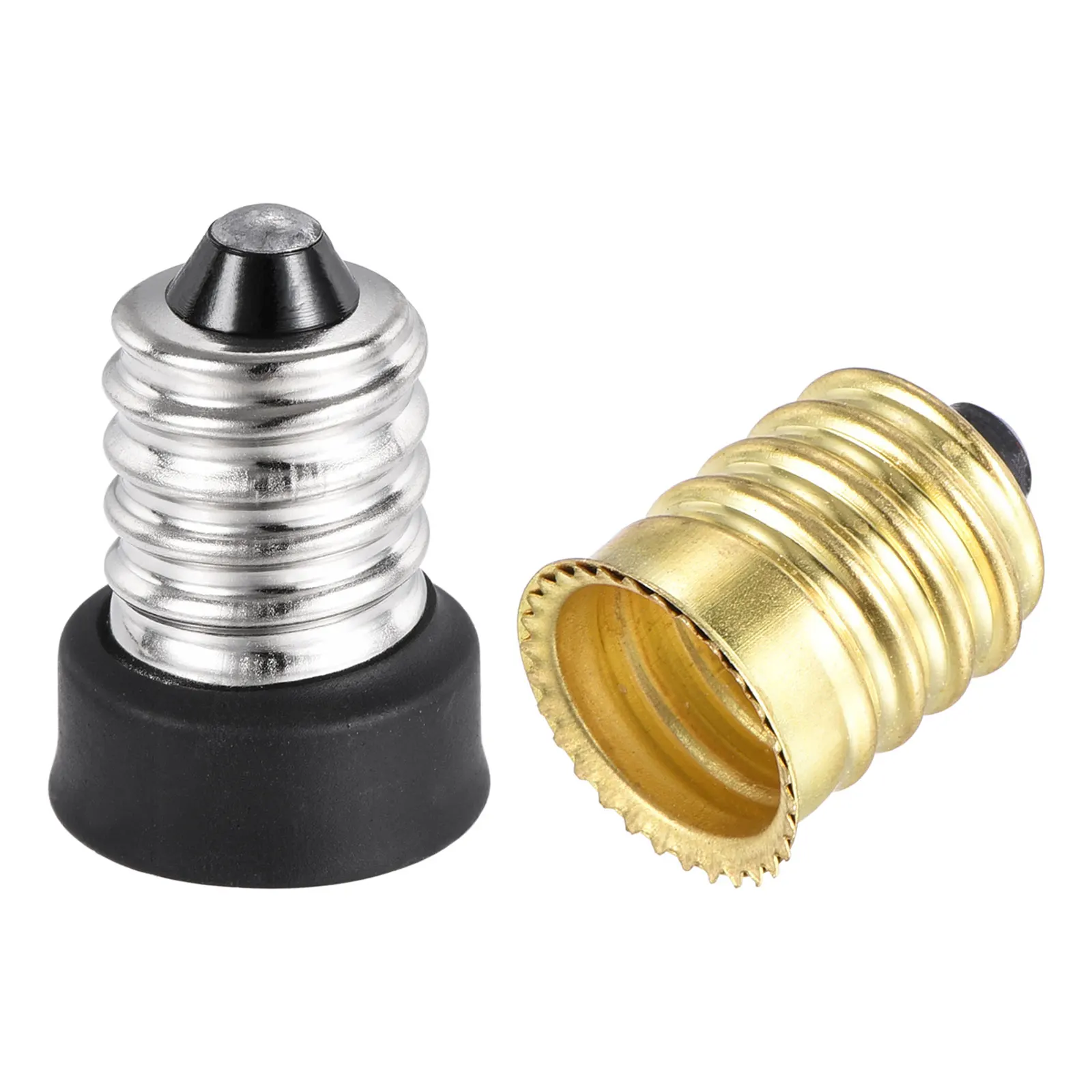 uxcell Light Socket Adapter E14 to E12 Candelabra Lamp Base Converter 5Pcs Silver 5Pcs Gold