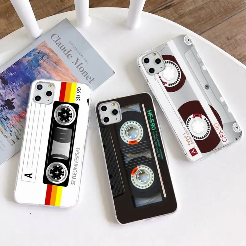 

Music Classic Retro Cassette Tape Phone Case For iphone 13 12 11 Pro Mini XS Max 8 7 Plus X SE 2020 XR Silicone Soft cover