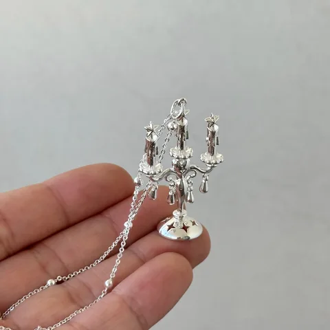 Серебряный винтажный подсвечник-кулон