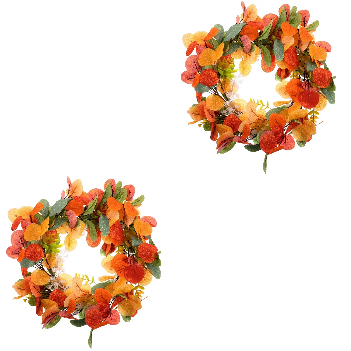 

2pcs Simulation Eucalyptus Leaves Wreath Fall Hanging Eucalyptus Garland Hanging Wreath Decor