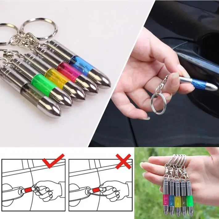 

1Pcs Anti-Static Keychain High-Voltage Portable Static eliminator Key Ring with LED Light Car Interior Accessories