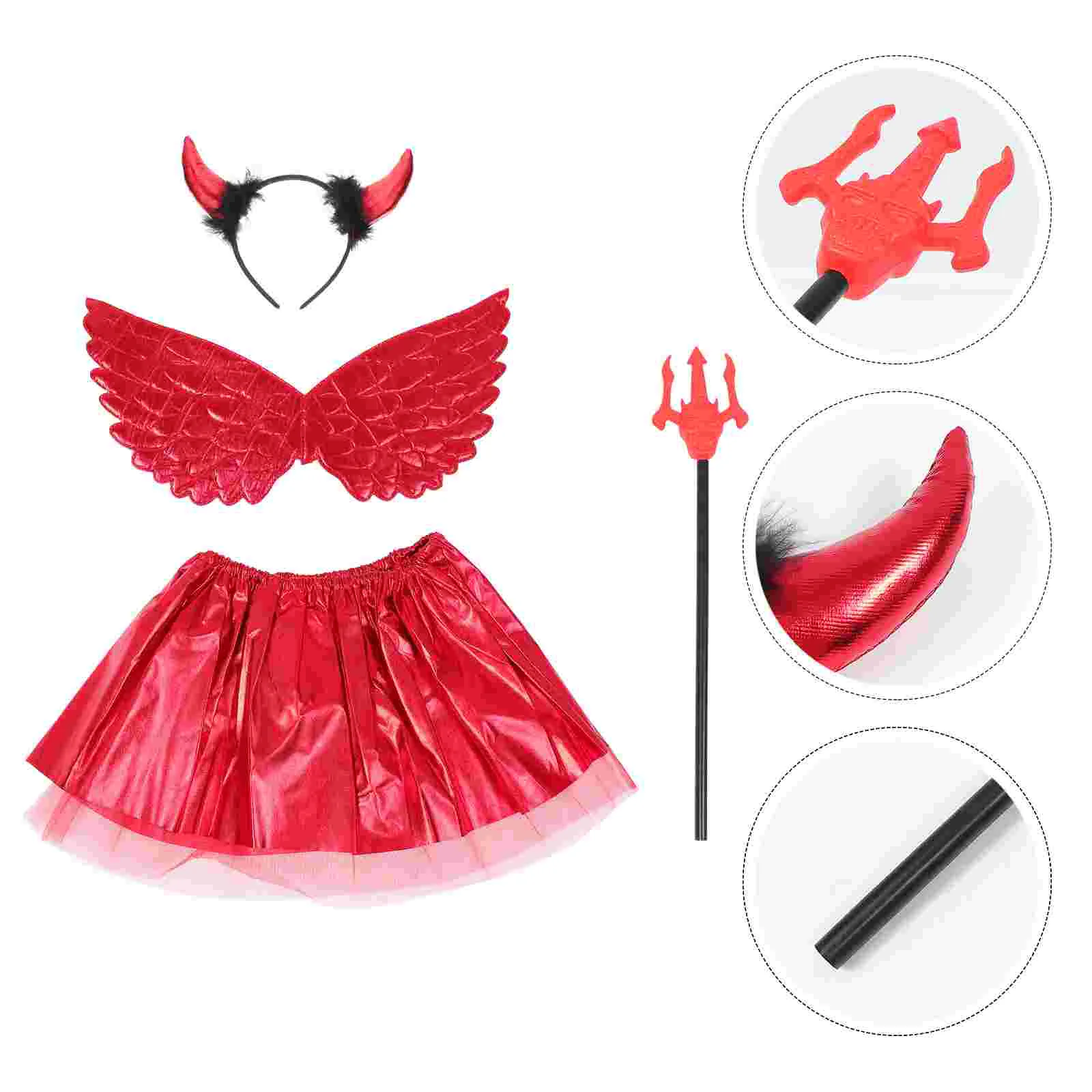 

Accessories Demon Wings Set Girl Child Kids Halloween Costume Fancy Dress Plastic Cosplay Prop