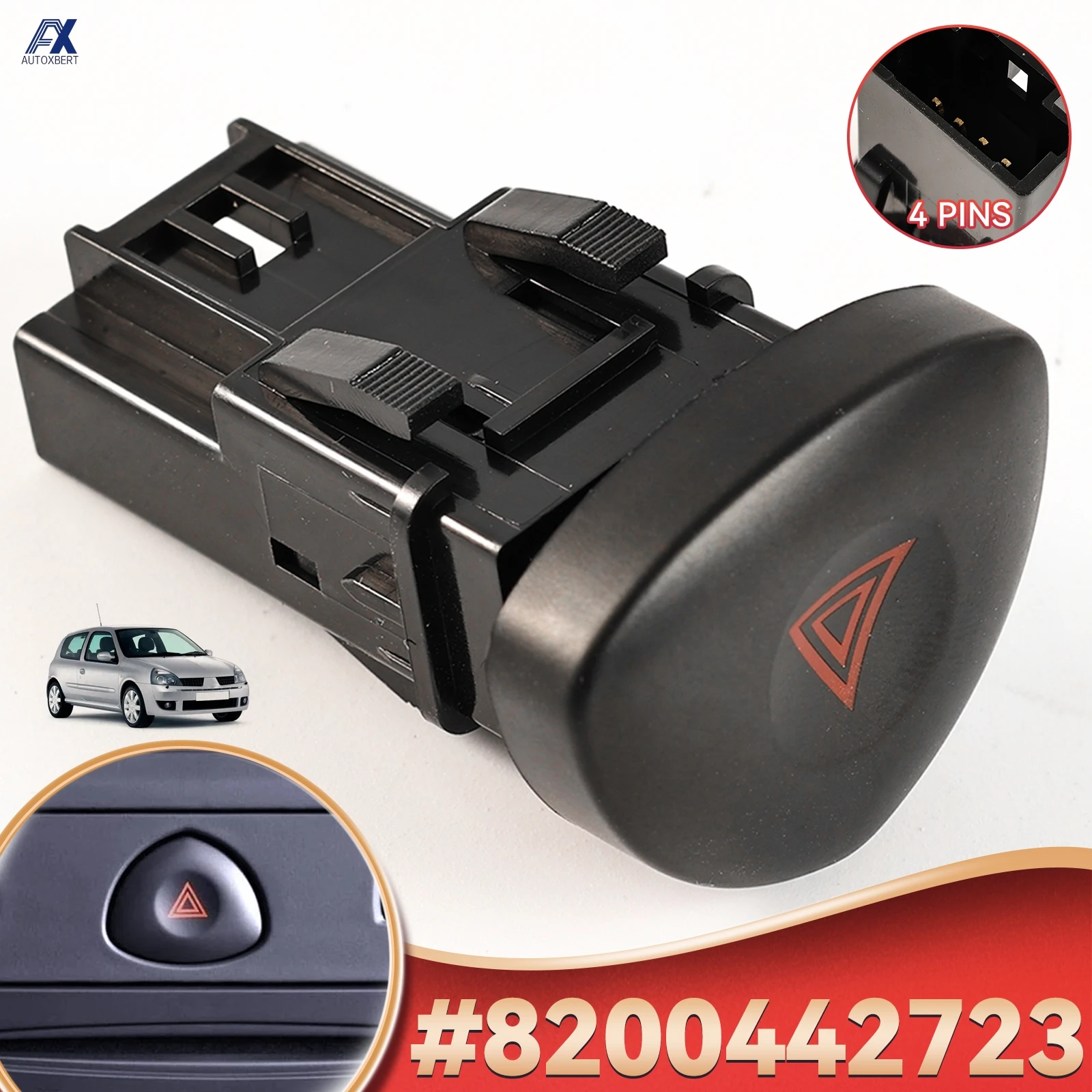 

Кнопка аварийного освещения автомобиля для Renault Clio II Mk 2 хэтчбек 2001-2006 гг. 8200442723 8200634256 82000060036