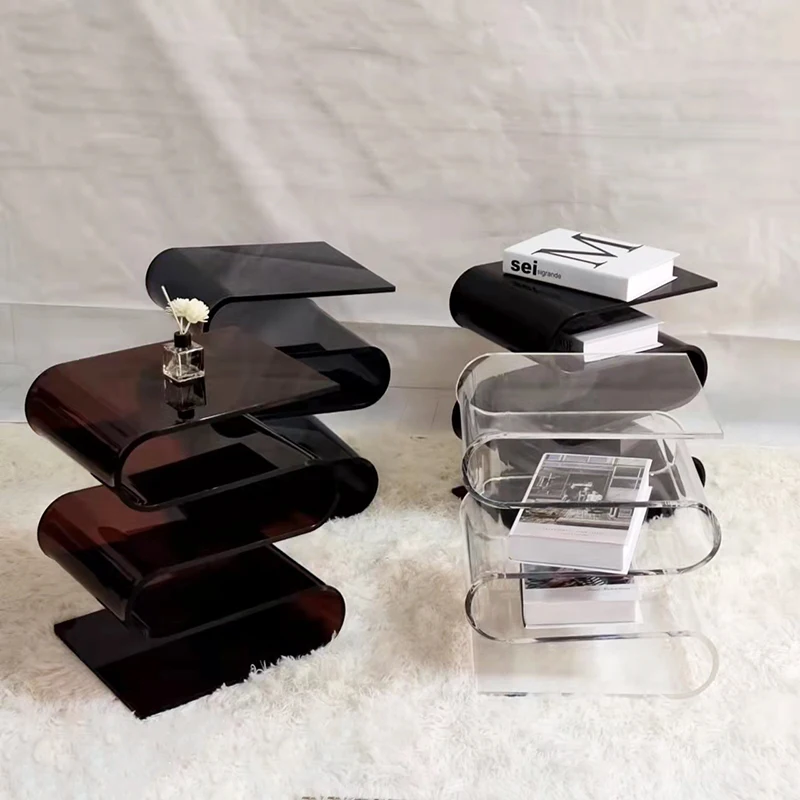 

Домашний скандинавский акриловый журнальный столик, диванные боковые столы, полки для растений, книжная полка для хранения, декор для балко...