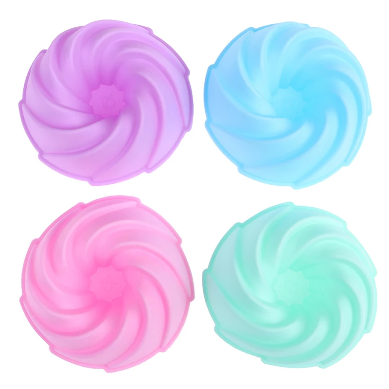 

Muffin Cake Mold Round Shape Cupcake Cup Heat Resistant Nonstick Silicone muffin cup Mold Reusable Baking Tool Random