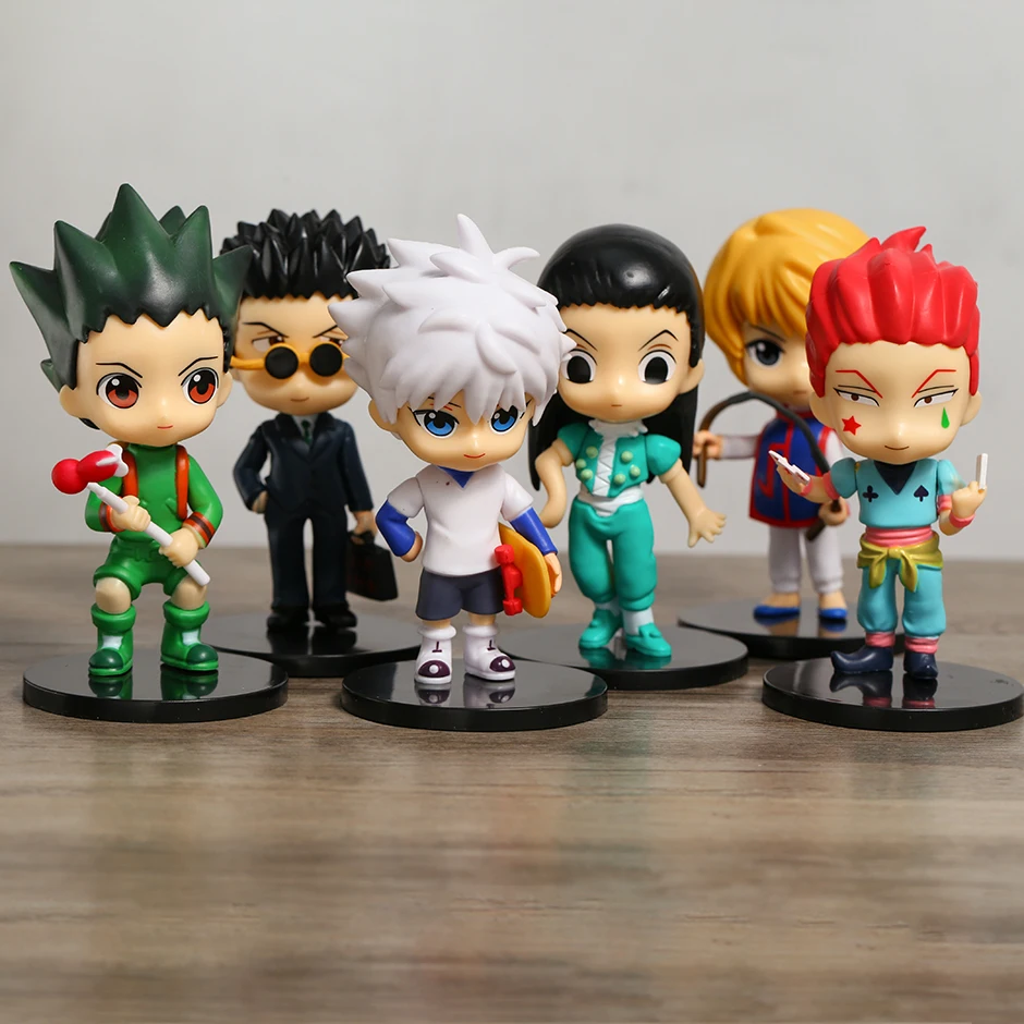 

6 шт., 11 см, Hunter x Huner Gon Freecss Killua IllumiZoldyck Kurapika Leorio Hisoka, ПВХ фигурки, милые бриллианты