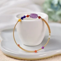 2022 new handmade natural amethystl beads bracelets for women bracelets bohemian simplicity fashion jewelry