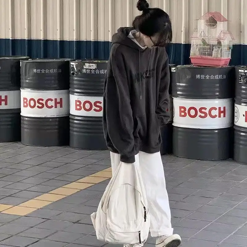 Новинка Осень-Зима Свободный Универсальный простой Повседневный однотонный