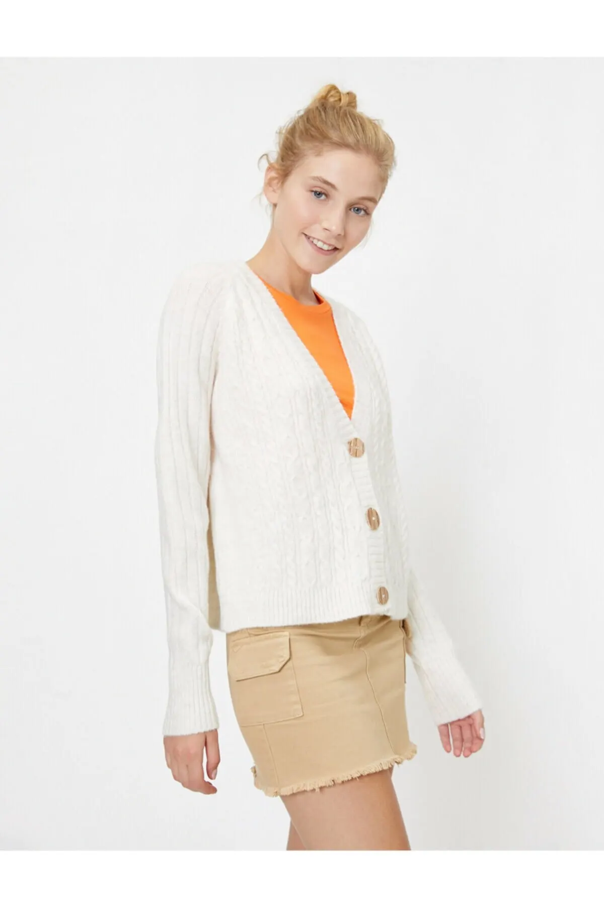 

Женский кардиган на пуговицах, повседневный вязаный кардиган высокого качества, свободный свитер, джемпер