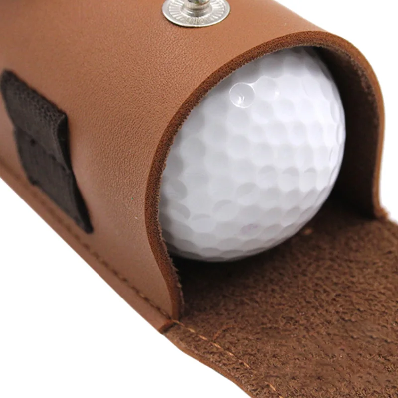 Cowhide Leather Golf Balls and Tees Holder Divot Tool Carrier Pouch Bag Storage Case
