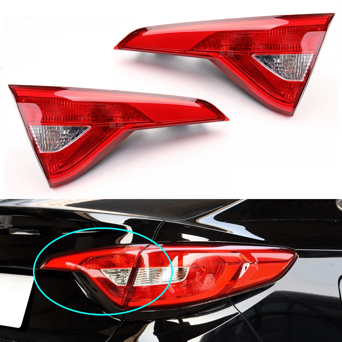

92403C2000 92404C2000 1 Pair Left Right Inner Tail Rear Light Brake Lamp HY2802124C HY2803124C Fit for Hyundai Sonata 2015-2017