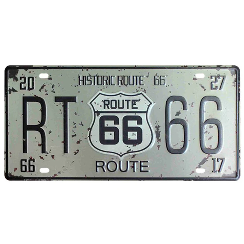 

Жестяной винтажный автомобильный номерной знак с маркировкой США 66