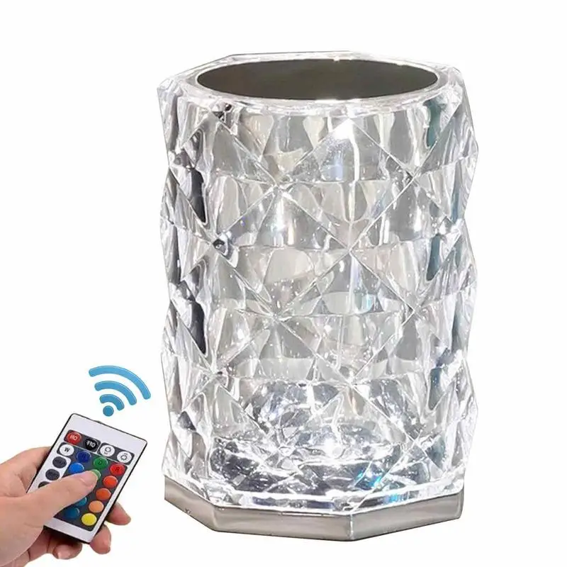 

Хрустальная лампа, 16 цветов, меняющий цвет, RGB Ночной светильник с сенсорным управлением, романтическое внутреннее освещение, светильник с ...