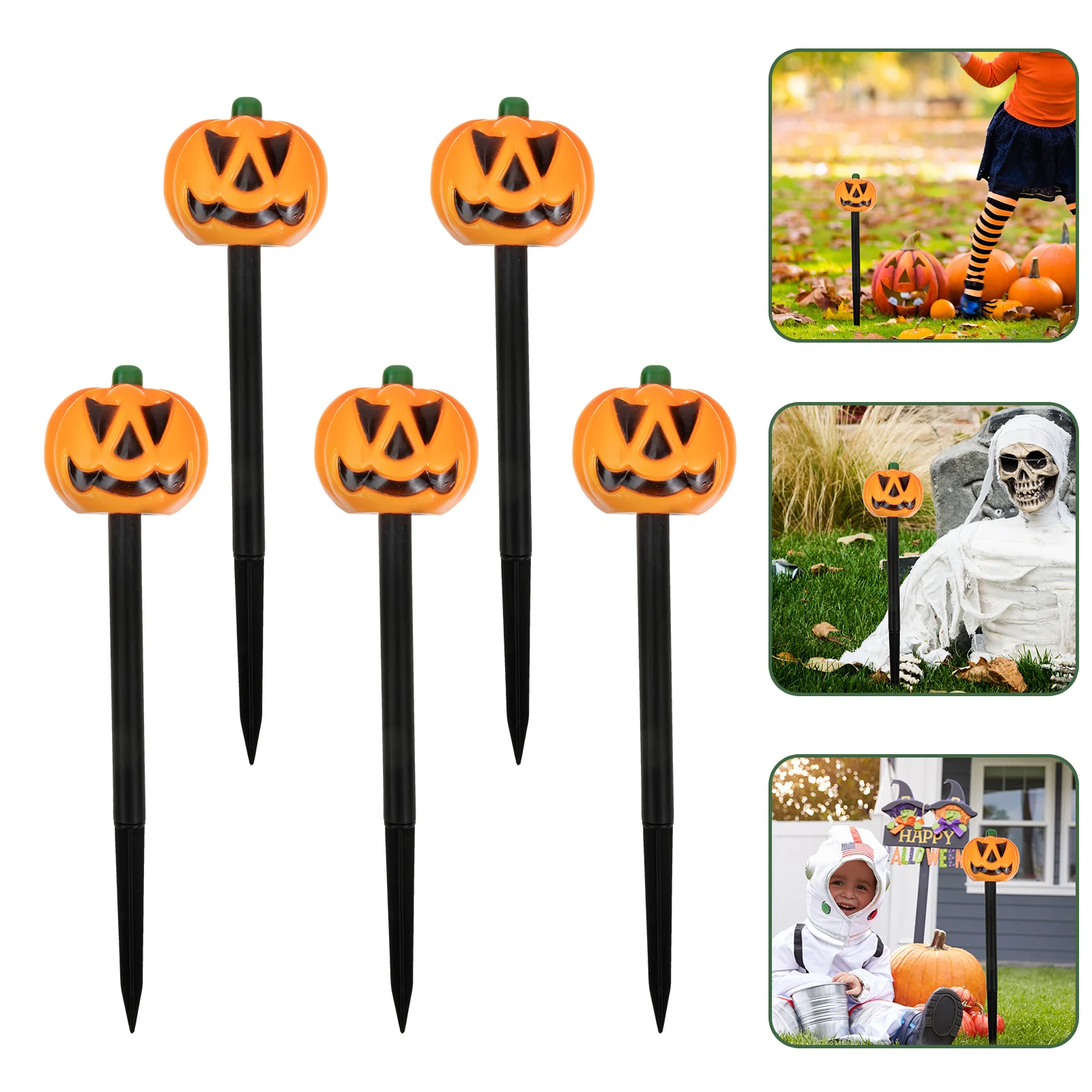 

5 Pcs Ground Plug Wear-resistant Yard Decors Garden Signs Pumpkin Solar Light Supply Abs Christmas Tree Ornaments