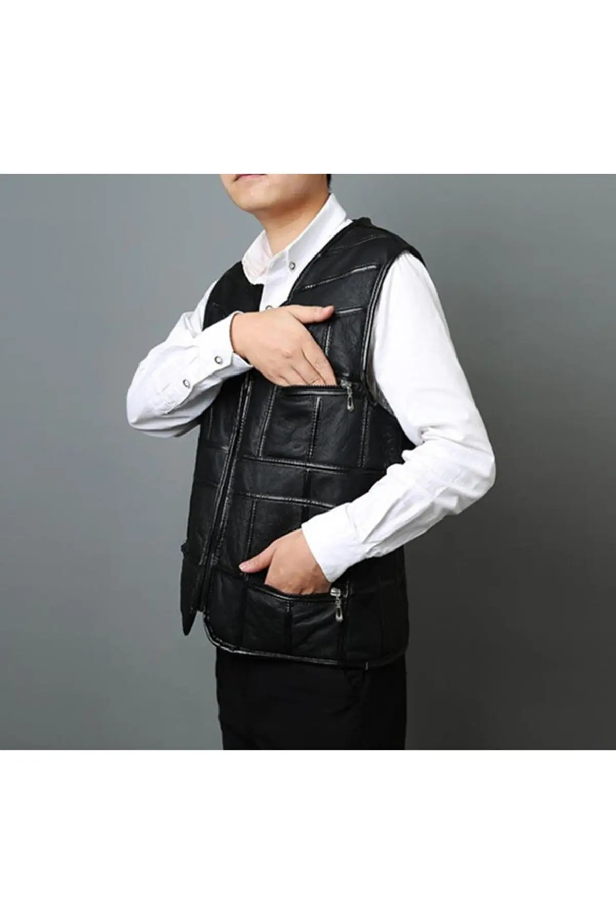 

Leather fur vest Top Fashion Clothing Jacket Coat Coat for Men 38564254