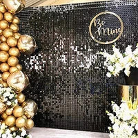 30x30cm black wind sequins background wall simple square birthday party theme decoration wedding background