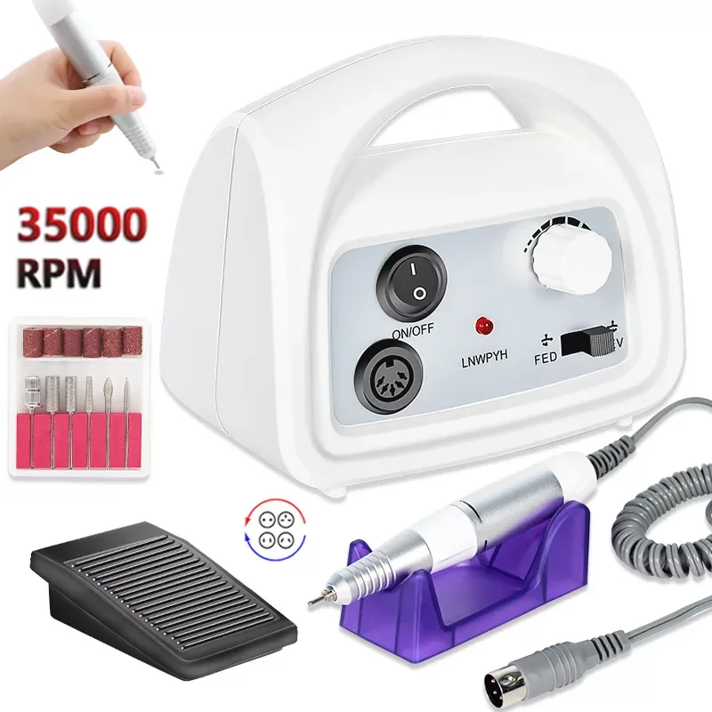 

NEW IN Electric Manicure Machine Nail Drill 35000/20000 RPM Milling Cutters Nail Art Nail File With Cutter Nail Kits Tool