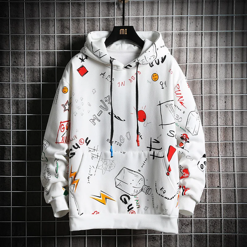 

Spring and Autumn Anime Cartoon Print Long Sleeves Hoodies Brand Pullovers Cotton Casual Tracksuits Men Sweatshirt M-5Xl