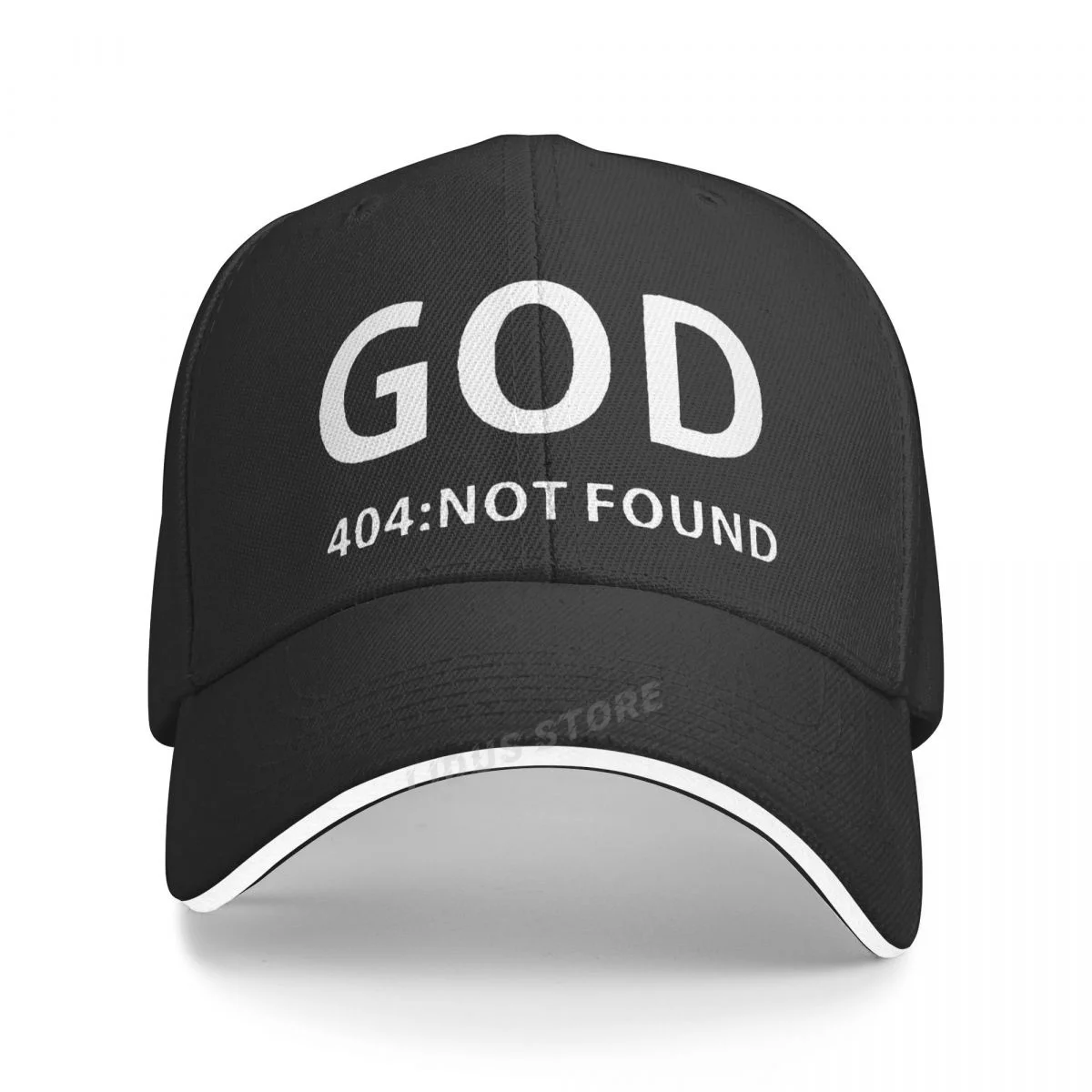 

Atheism Religion Atheist Printed Humour Funny Print Baseball Cap God 404 Not Found Letter Men Hat Adjustable Unisex Snapback Hat