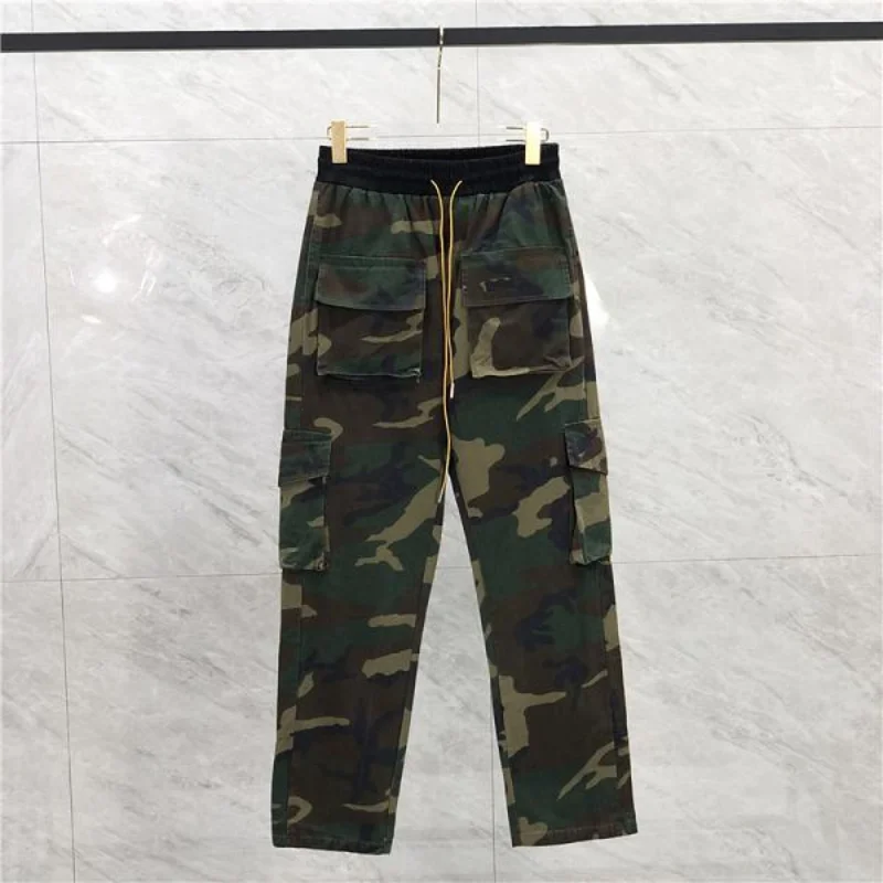 

23SS Multi-pocket Functional Camouflage Overalls Buttoned Trousers Rhude Pants Men Women EU Size Rhude Trousers Grunge Clothes