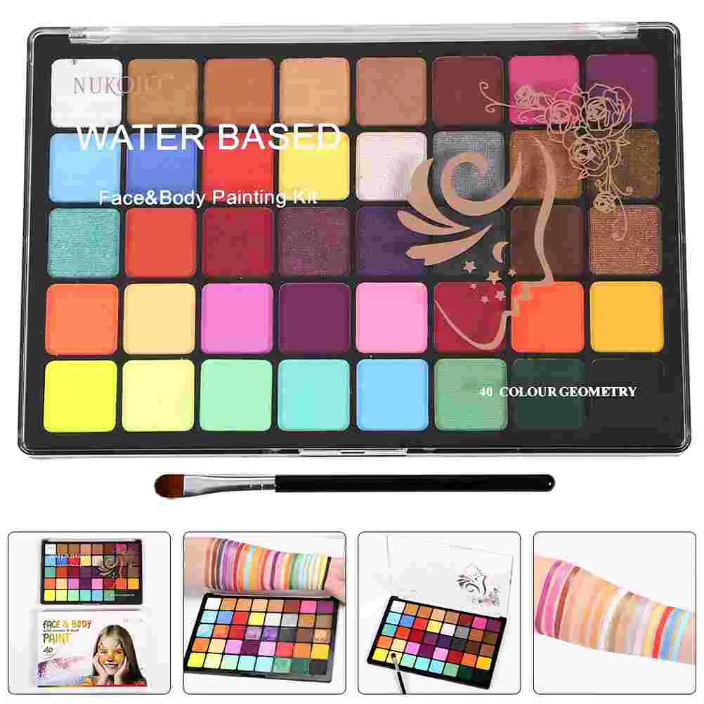 

Water Soluble Body Face Palette Pigment Adults Painting Kit Powder Color Theory Makeup Kids Child Professional