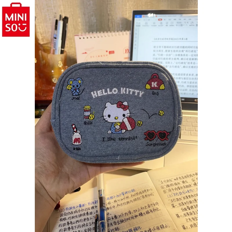 MINISO Sanrio ковбойская мультяшная вышитая помада Hello Kitty сумка для хранения наушников