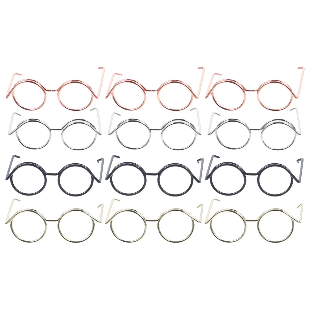 

Doll Glasses Doll Eyeglasses Mini Glasses Dolls Dress Up Iron Glasses Props Doll Mini Glasses DIY With Swing Metal Frame