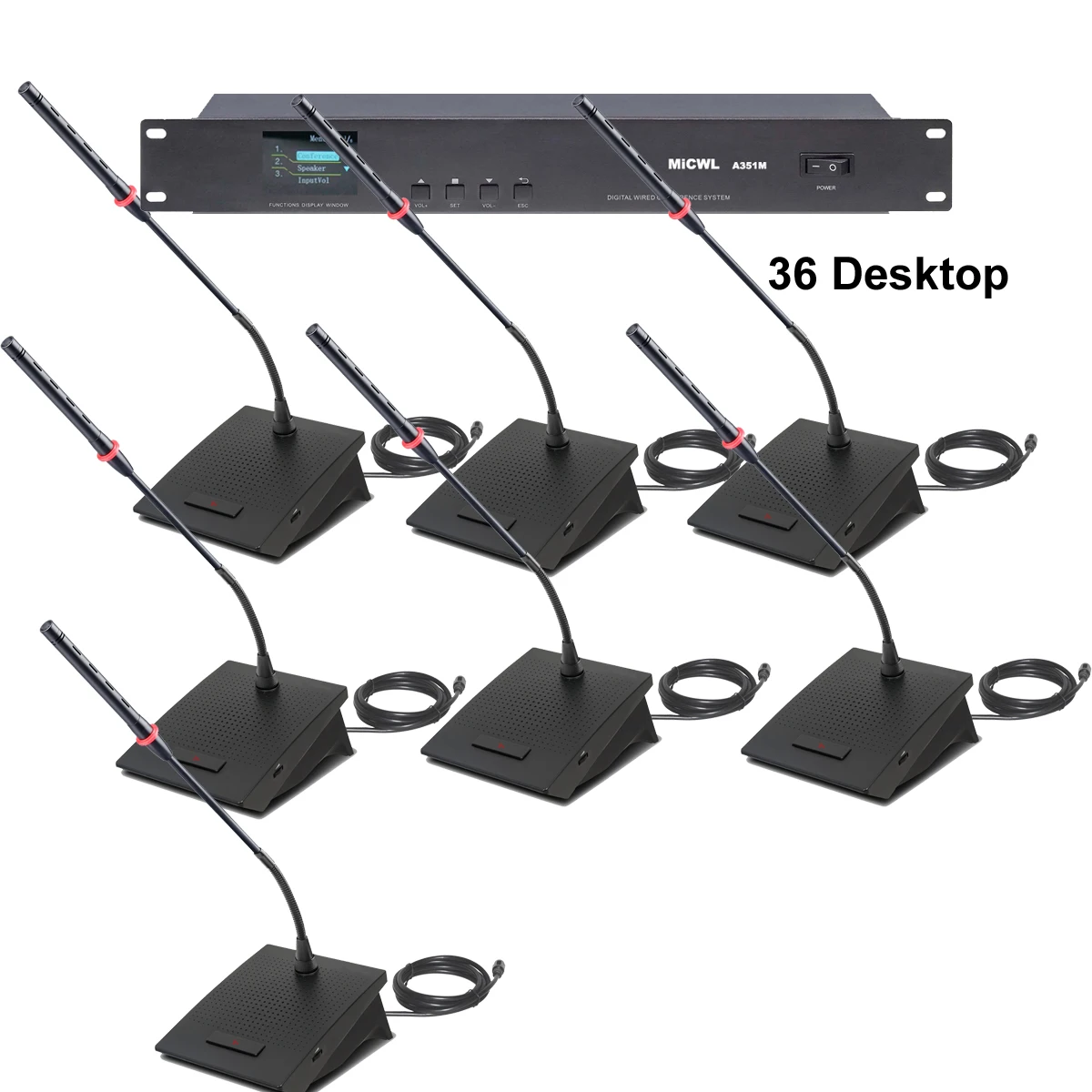 

36 Unit Goodeneck Digital Conference Microphone System 36 Table Discussion Speech Public Bbroadcast 1 President 35 Desktop Wired