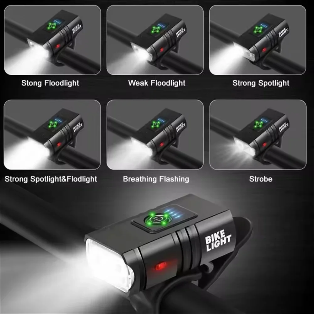 Велосипедный фонарь 6 режимов зарядка через USB
