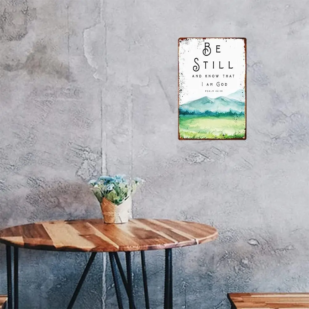 Будьте все еще и знайте что я Бог Псалом 46 10 тексты Библии металлические знаки