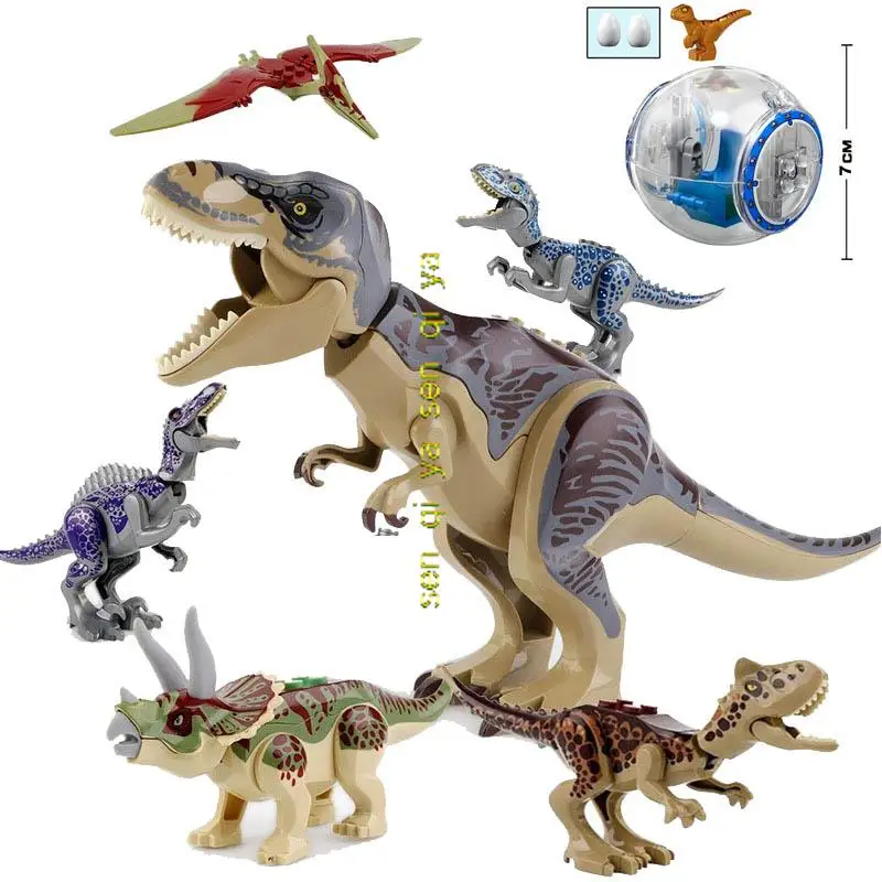 

Jurassic Park World Dinosaurs Indoraptor Triceratops Indominus Rex T-Rex Model Building Blocks Toys For Children