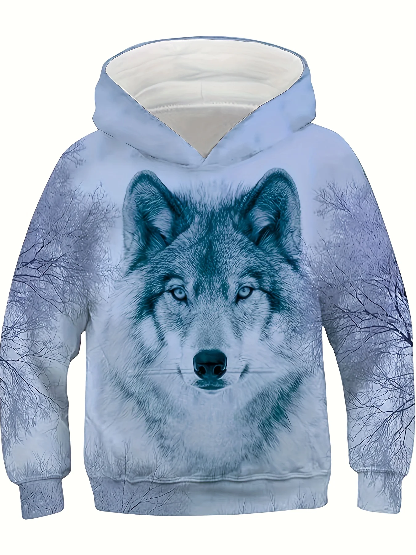 Толстовки с 3D принтом крутой волк снег звездная ночь Уютные Детские унисекс