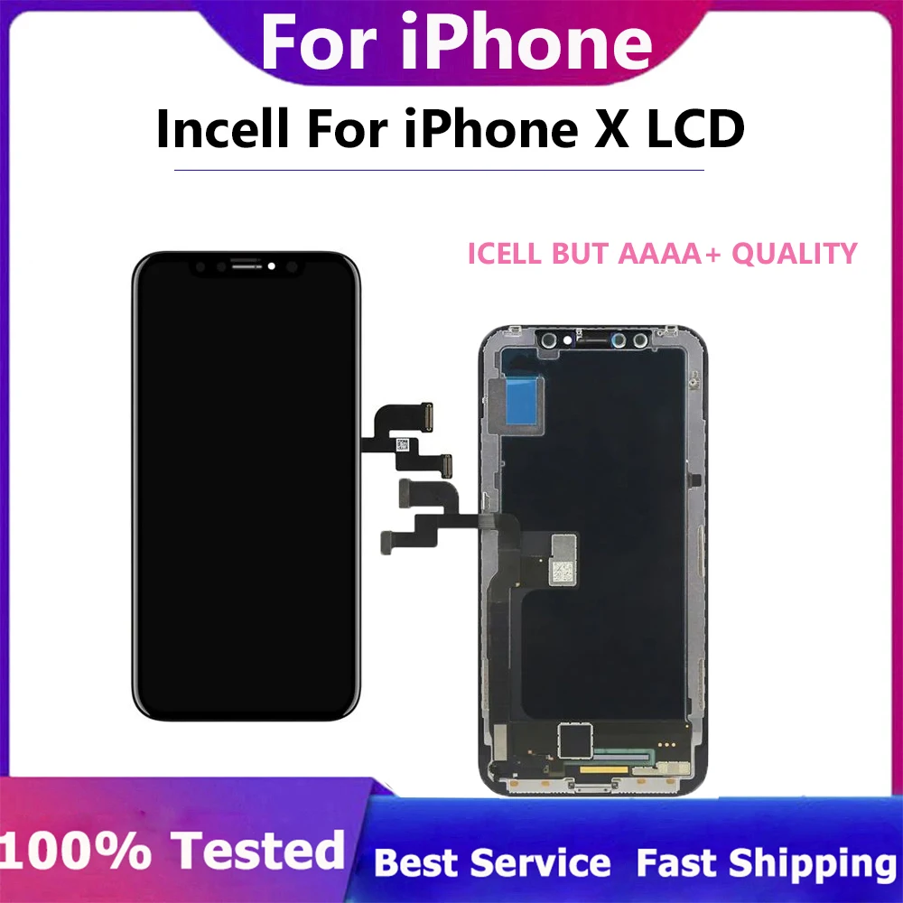 

Incell LCD With Waterproof Frame For iPhone X Touch Panels Screen Display Digitizer Assembly Replacement Tesed No Dead Pixels