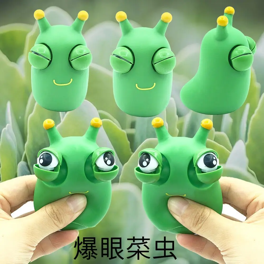 

Decompression Toy Pinch Squishy Toy Green Eye Popping Worm Squeeze Stress Reliever Anti-stress Fidget Christmas Kids Party Gift