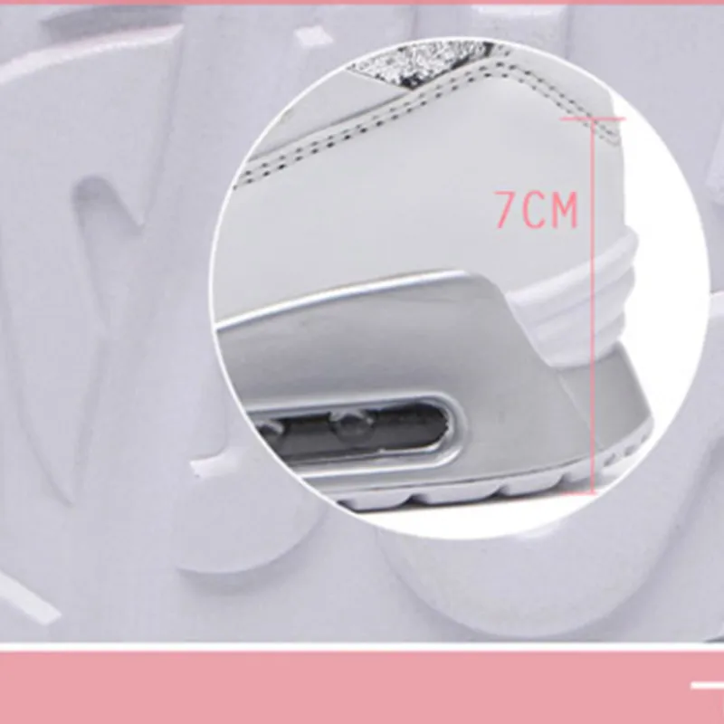 Sneakers Women Walking Shoes Air Cushion Comfortable Breathable Outdoor Casual Shoes Thick Bottom Increasing Height Lace-up