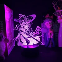anime 3d led genshin impact lamp game night light 16 colors child birthday gift decor can be combined to purchase acrylic board