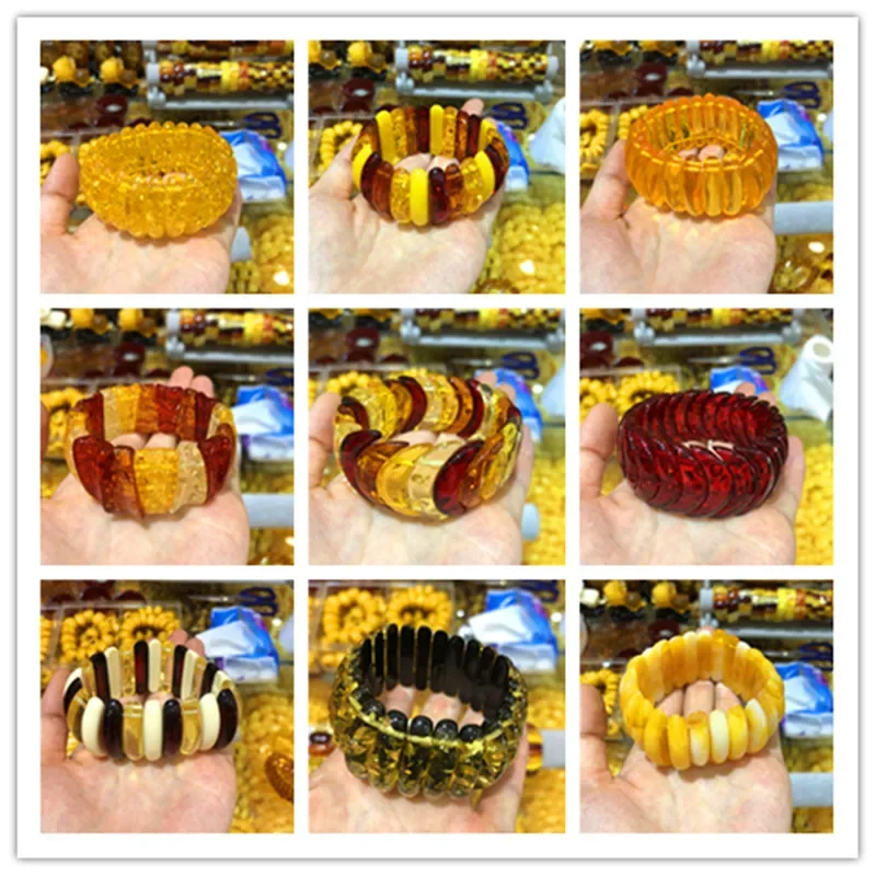 Натуральный Янтарный красочный браслет для женщин и мужчин цветной медовый воск