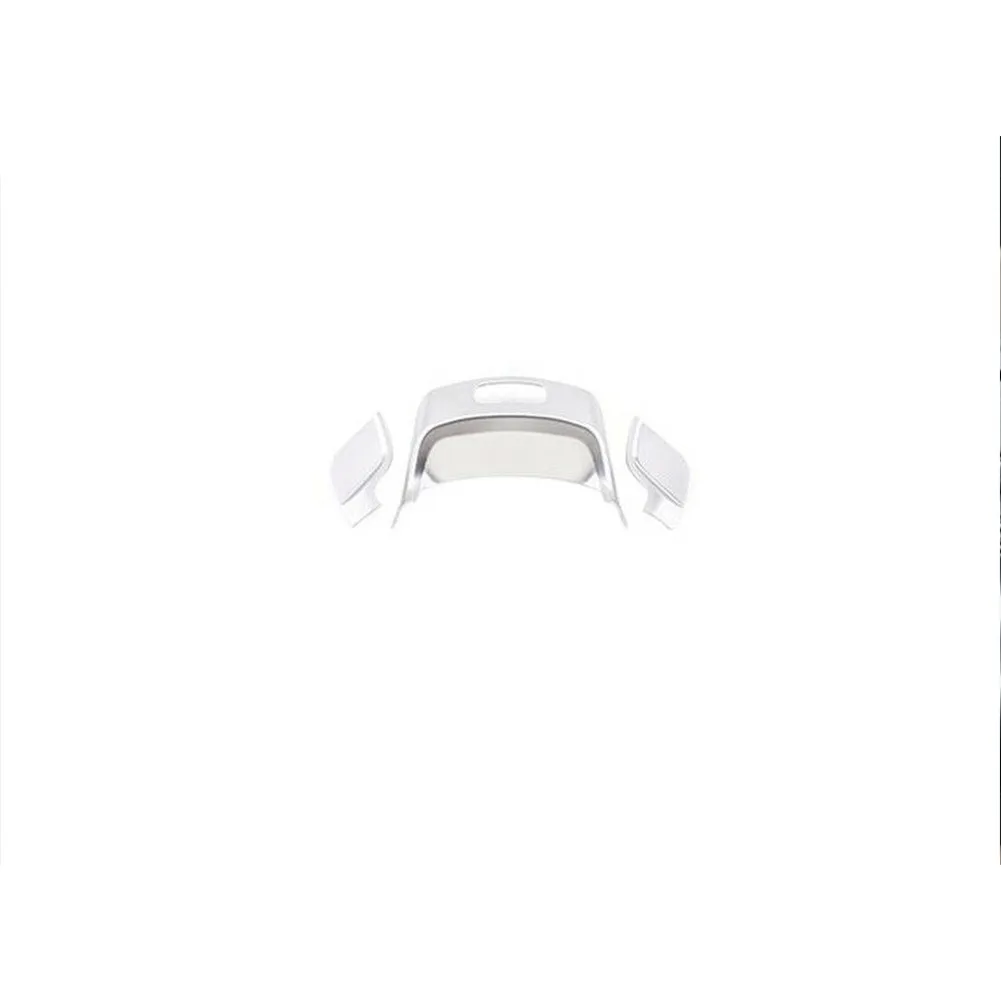 

ABS Cover Trim Armrest Box Button Console Cover Trim Silver 1 Set/3 PCS