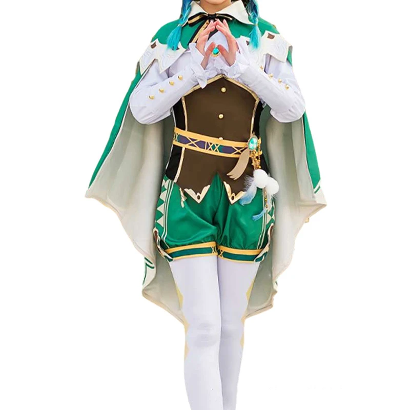 Venti Costume Game Genshin Impact Anime Cosplay Accessories Props Wig Cloak Suit Halloween Gift