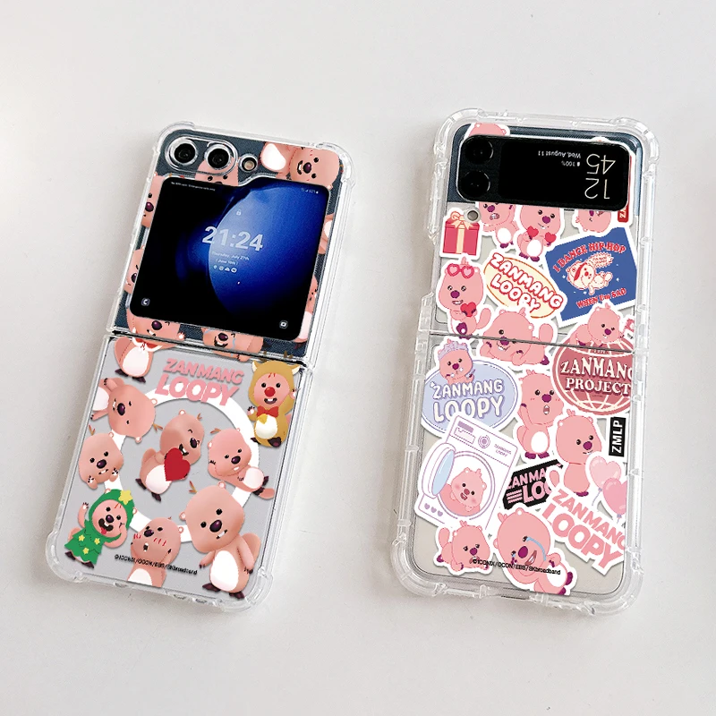 Ins Korea loppies Magsafe Магнитный чехол для телефона Samsung Galaxy Z Flip 3 4 5 6 5G Мягкий прозрачный