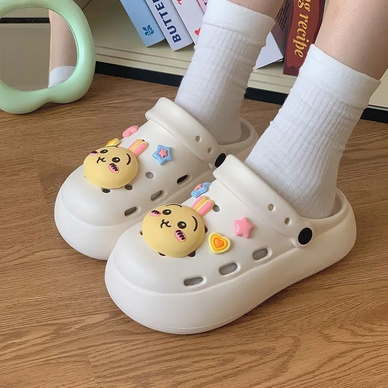 Фото Летние тапочки Kawaii Usagi 2026 для девочек, милые домашние тапочки из ЭВА, аниме-тапочки, нескользящие сандалии на толстой подошве №5