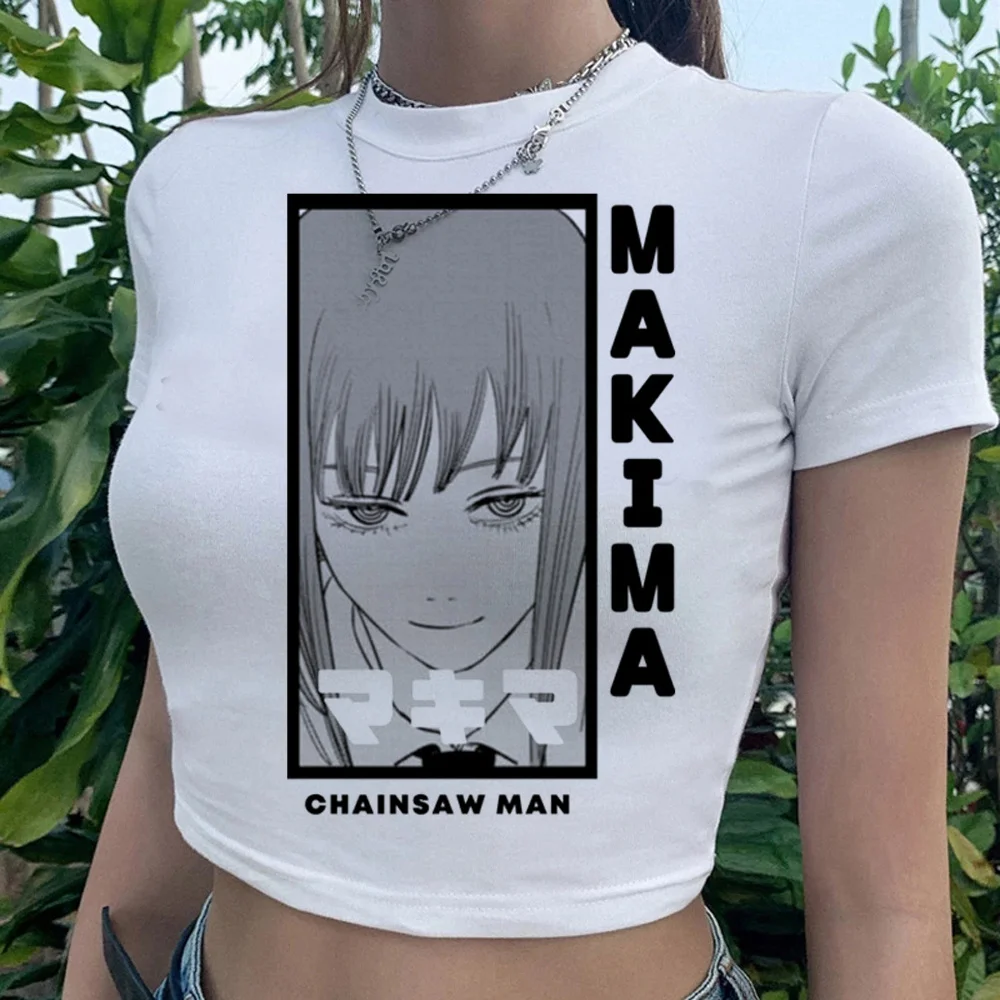 

Бензопила человек Фея гранж графика trashy короткий топ девочка trashy манга Милая одежда yk2 футболка