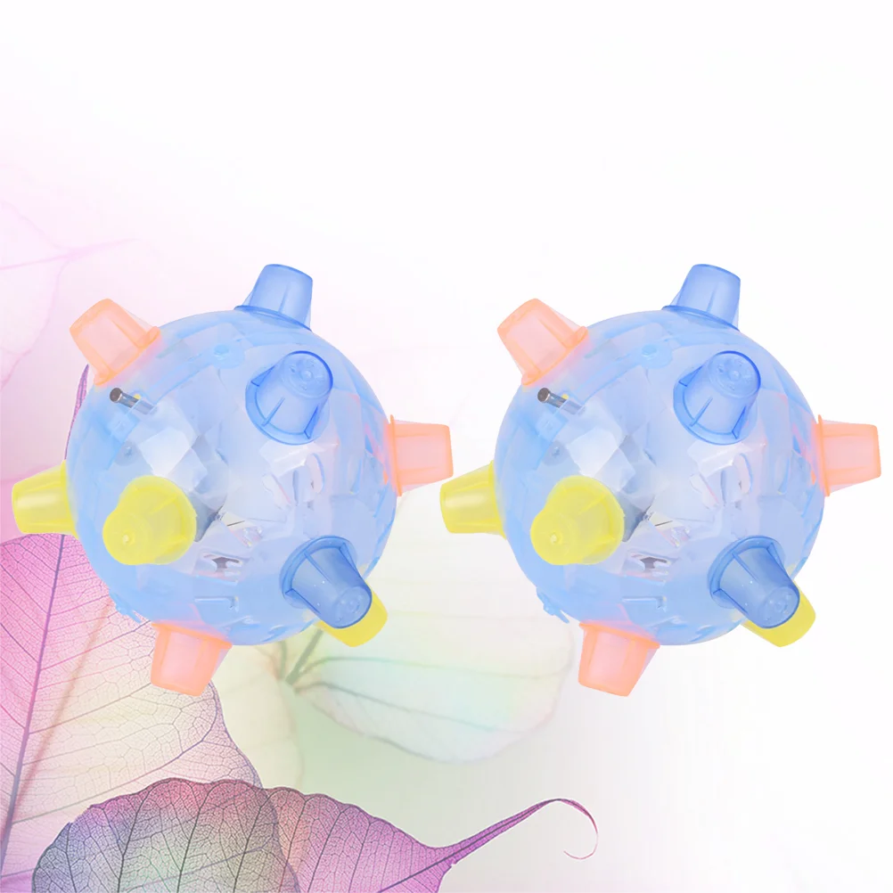 

2Pcs Flashing Light Up Music Bouncing Ball Hopping Ball Music Jumping Dancing Ball Toy Without (Light Blue)