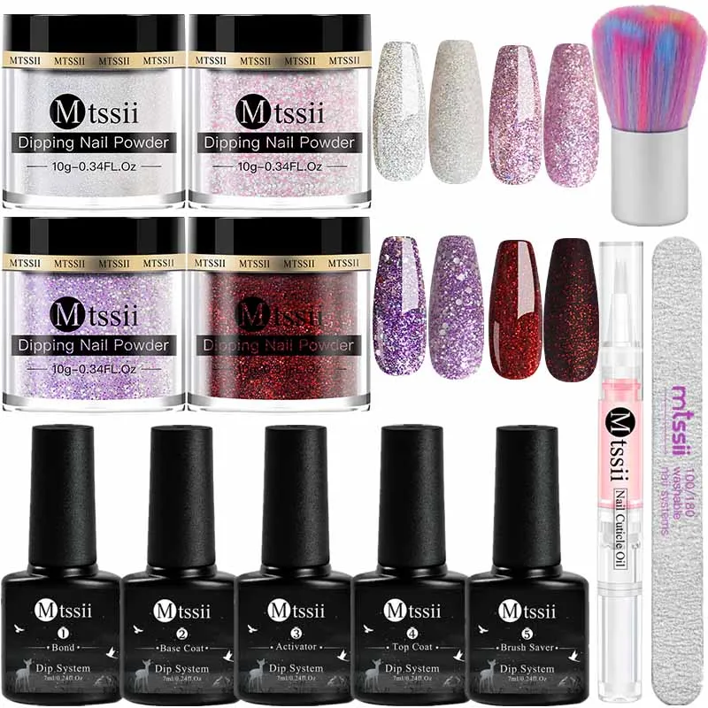

10g Dipping Nail Powder Set Nude Pink Nail Glitter Dipping Pigment Powder Nail Art Tool Kits Natural Dry for Nail Art Decoration