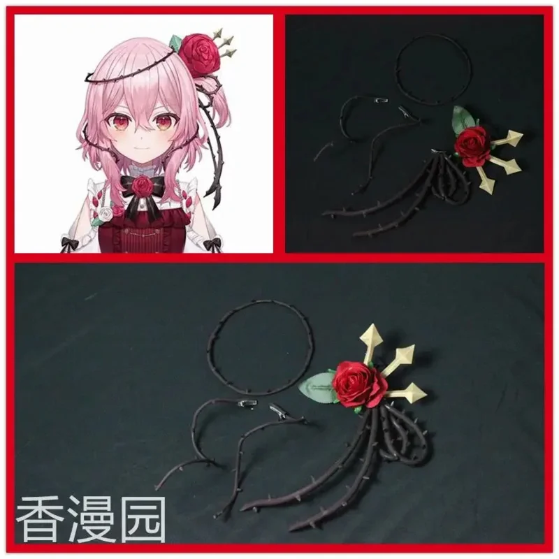 Головной убор NIJI SANJI VTuber Rosemi Lovelock в виде Розы реквизит для косплея аксессуары