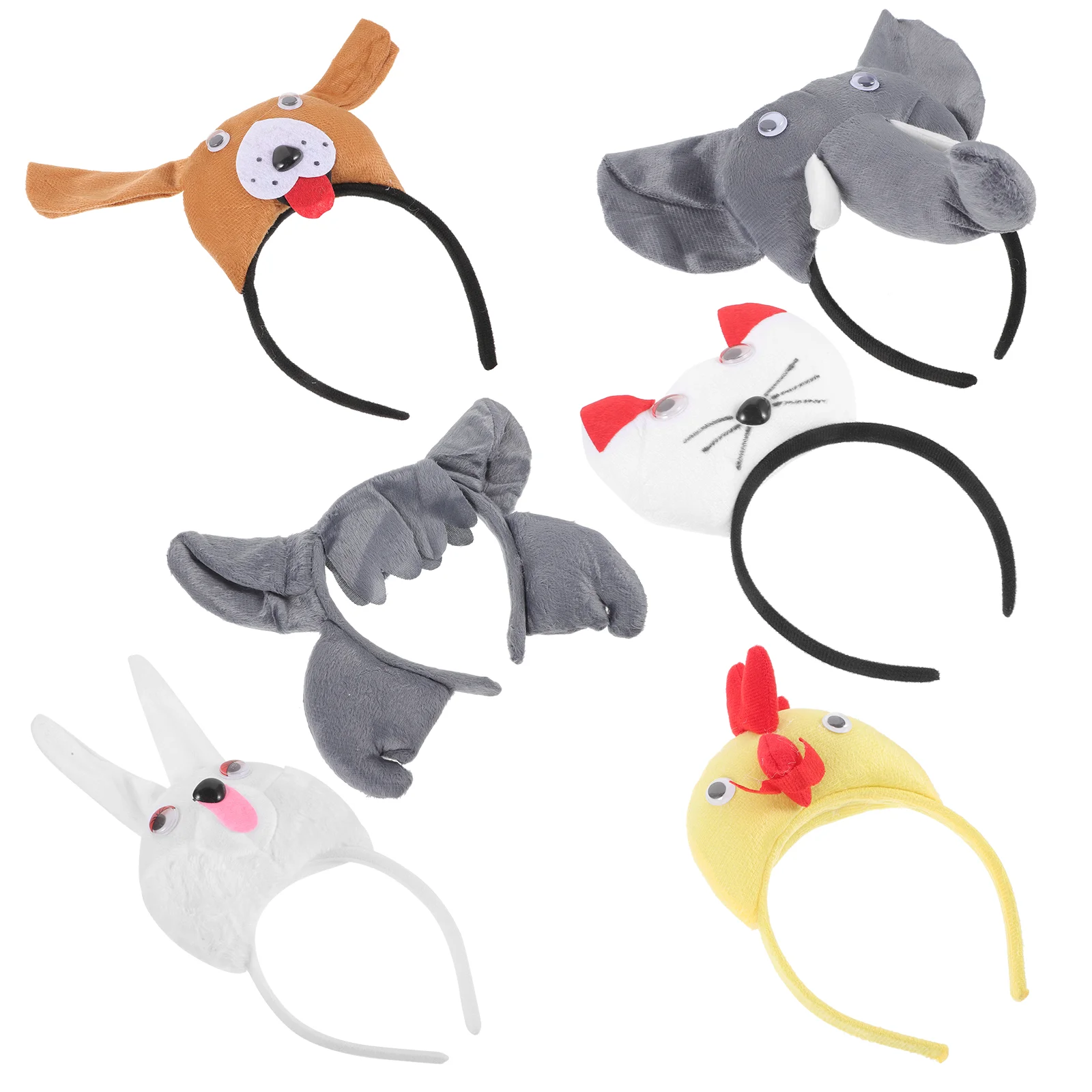 

6 Pcs Ears Headband Animal Party Headbands Adults Costume Accessories Cosplay Props Halloween Women